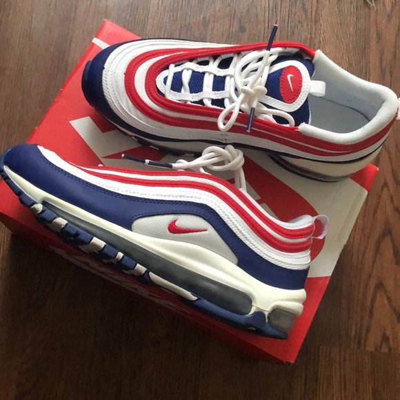 US 7Y NIKE AIR MAX (97) GS WHITE/UNIVERSITY RED BLACK/ UNIVERSITE ROGUE main image 4